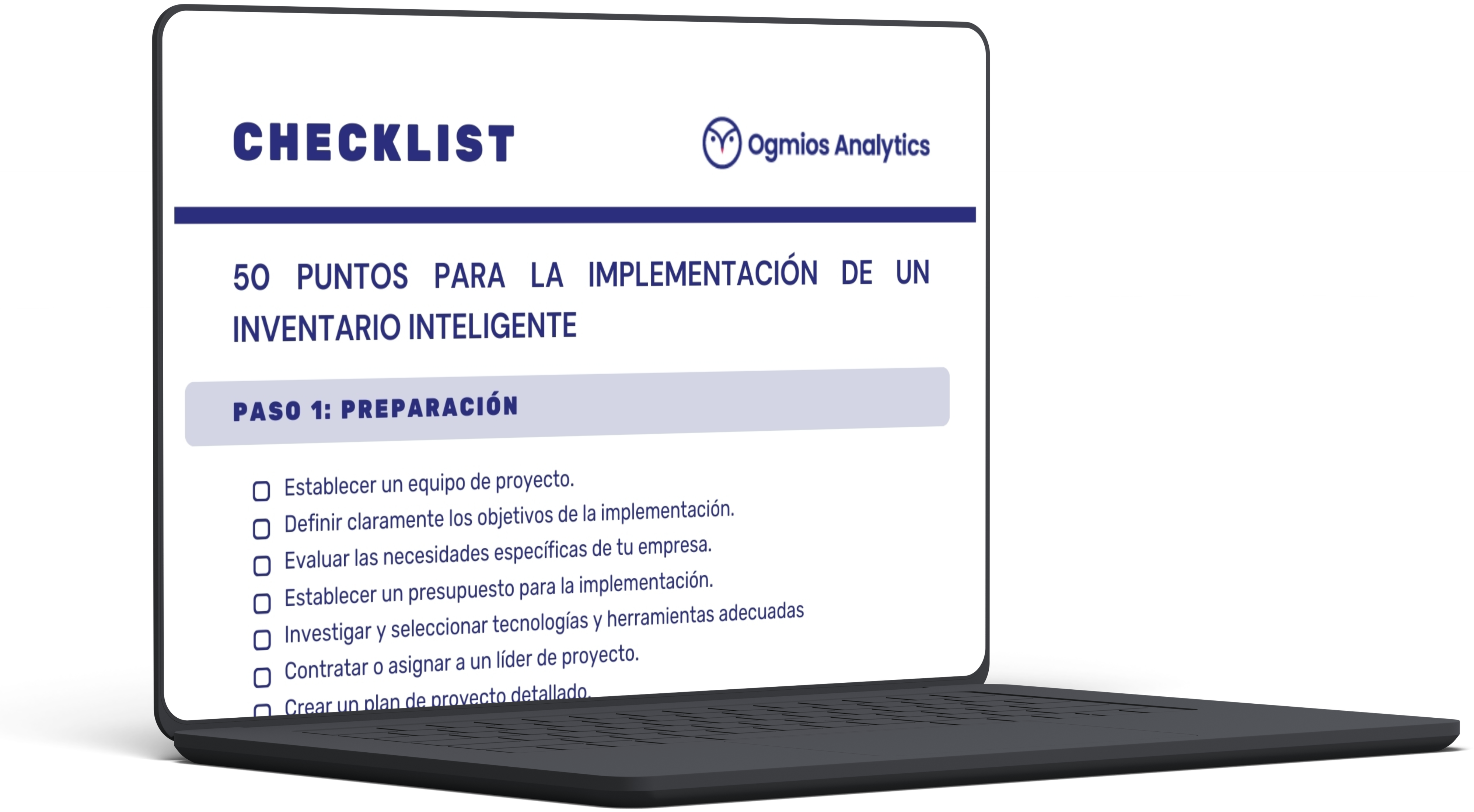 Mockapp Checklist pc grande 50 puntos inventario inteligente